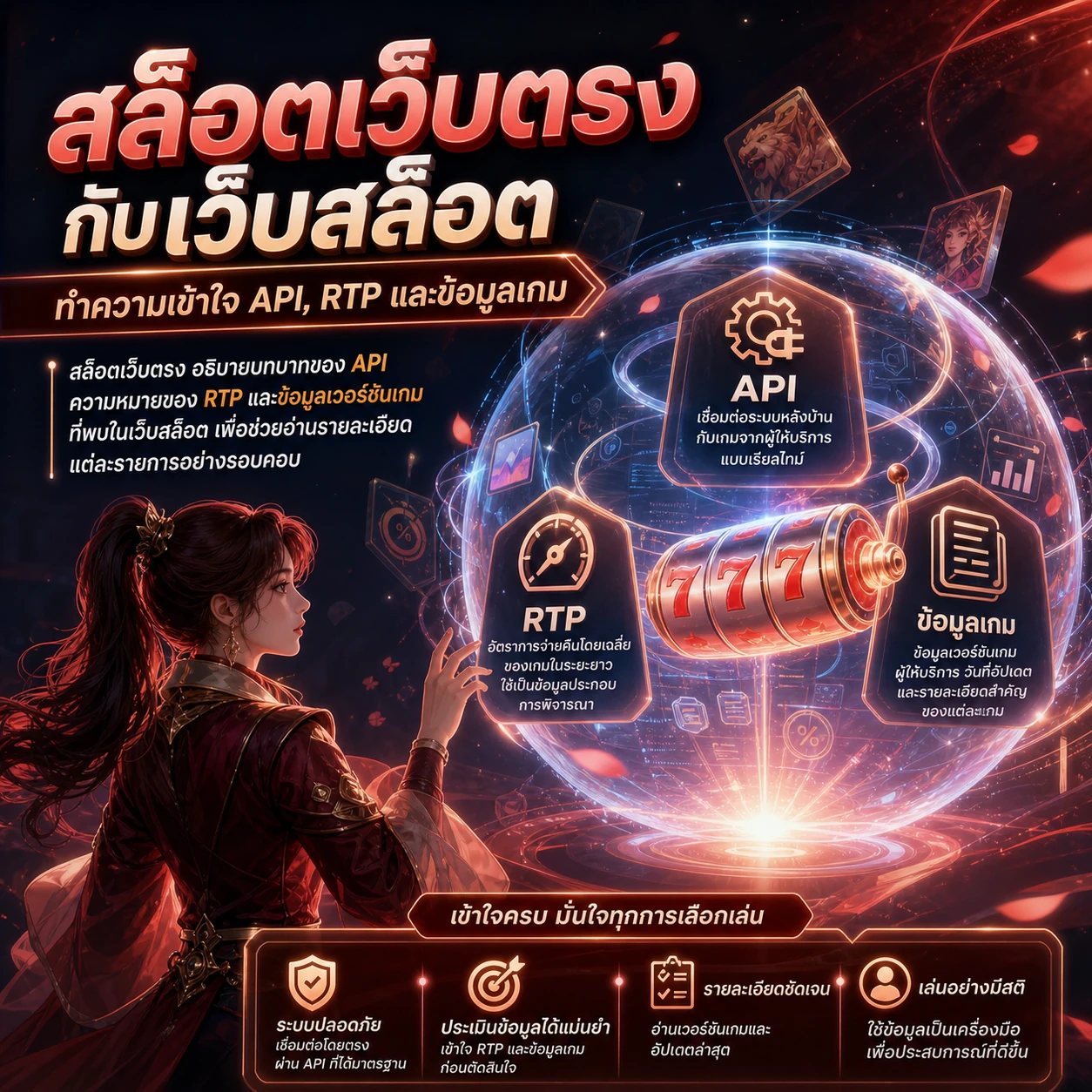 ภาพประกอบนามธรรมเกี่ยวกับการอ่านข้อมูลเกมและการเปรียบเทียบรายละเอียด